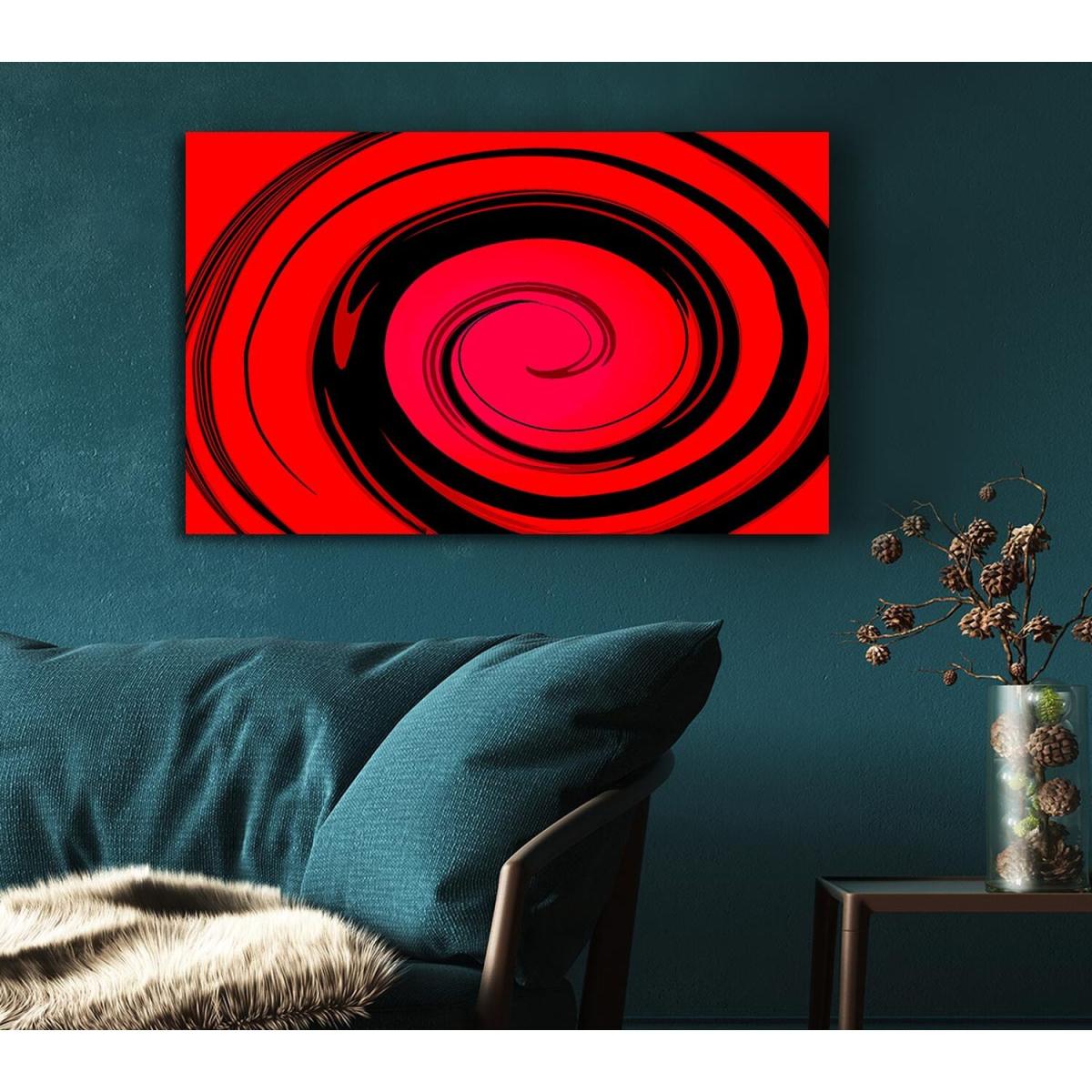 Red Liquid Swirl Canvas Print Wall Art - Yellow / 50.8cm – image 5