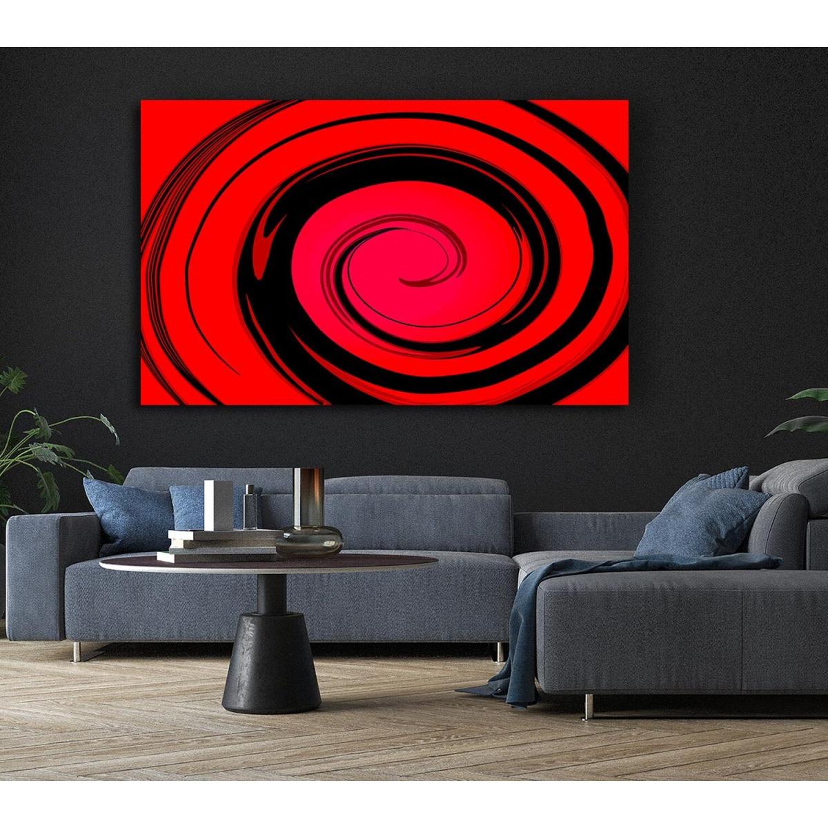 Red Liquid Swirl Canvas Print Wall Art - Yellow / 50.8cm – image 6