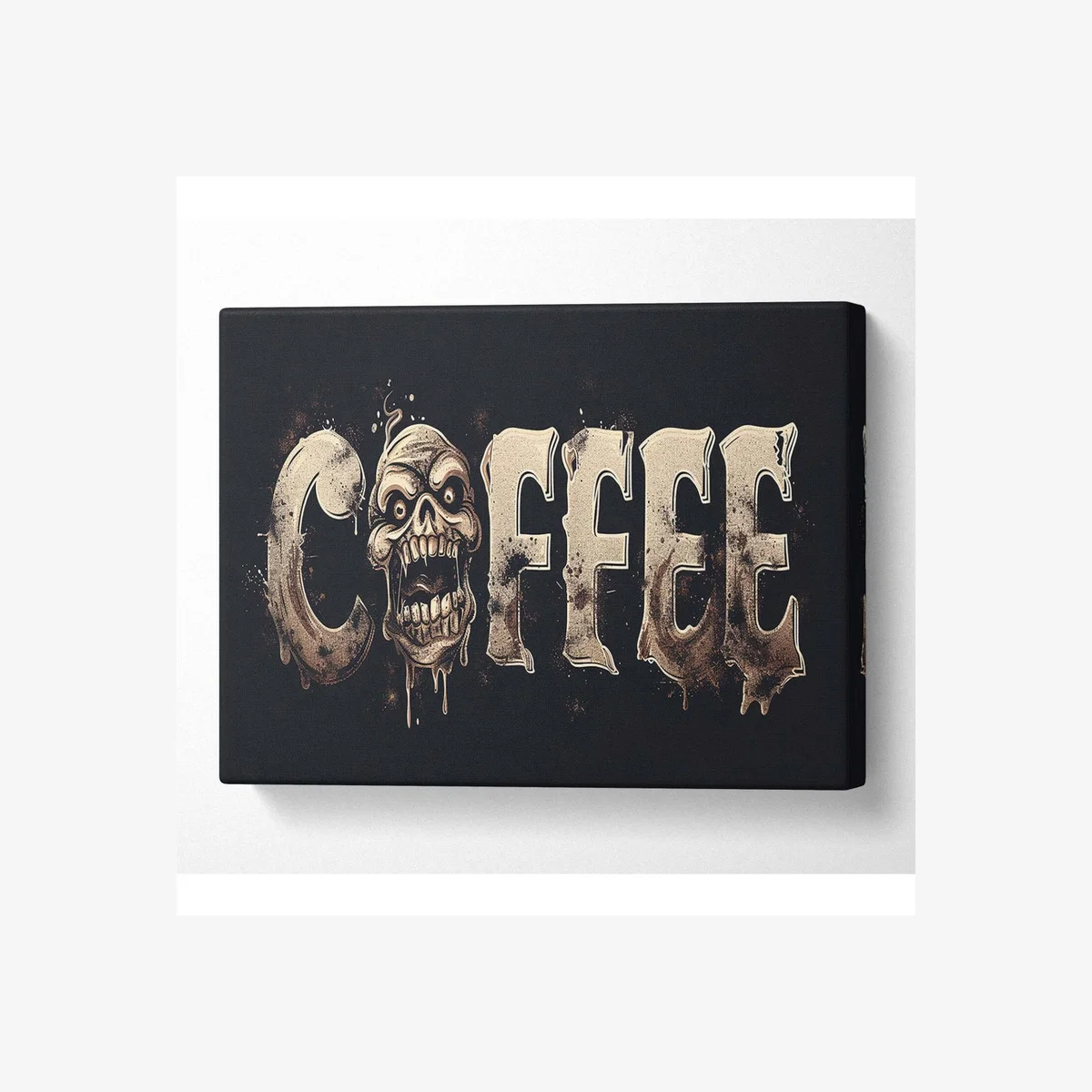 Coffee Skulls Canvas Print - Black / 50.8cm