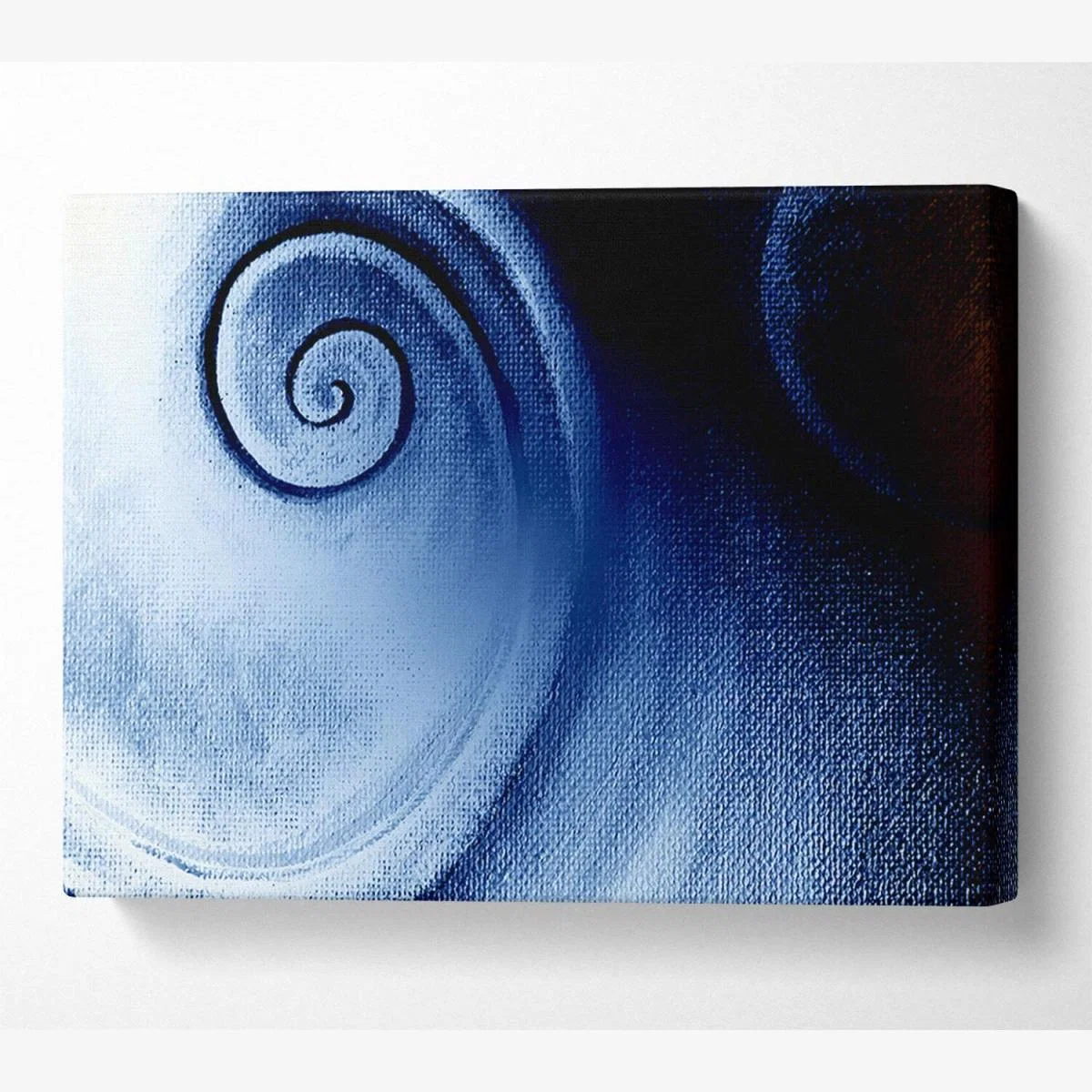 Steel Blue Swirl Canvas Print Wall Art - Yellow / 35.56cm – image 1