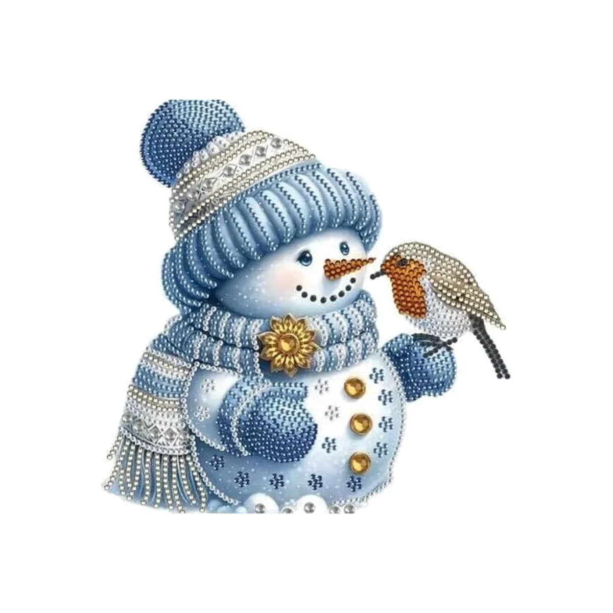 Snowman and Robin Diamond Art Painting Kit - multi – image 1