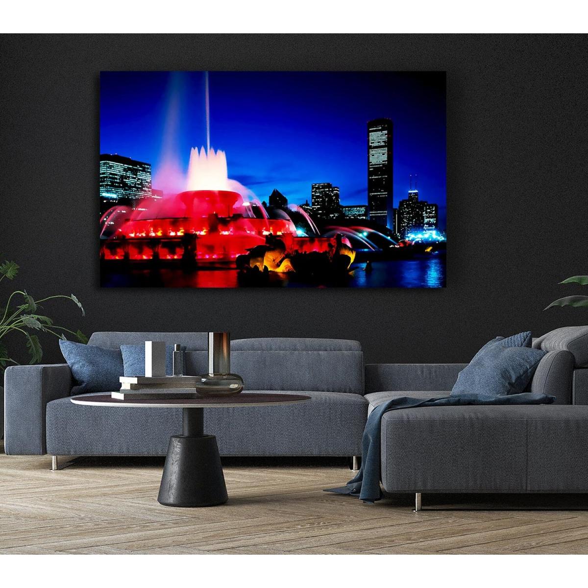 City Fountain Of Youth Canvas Print Wall Art - Yellow / 81.28cm – image 5