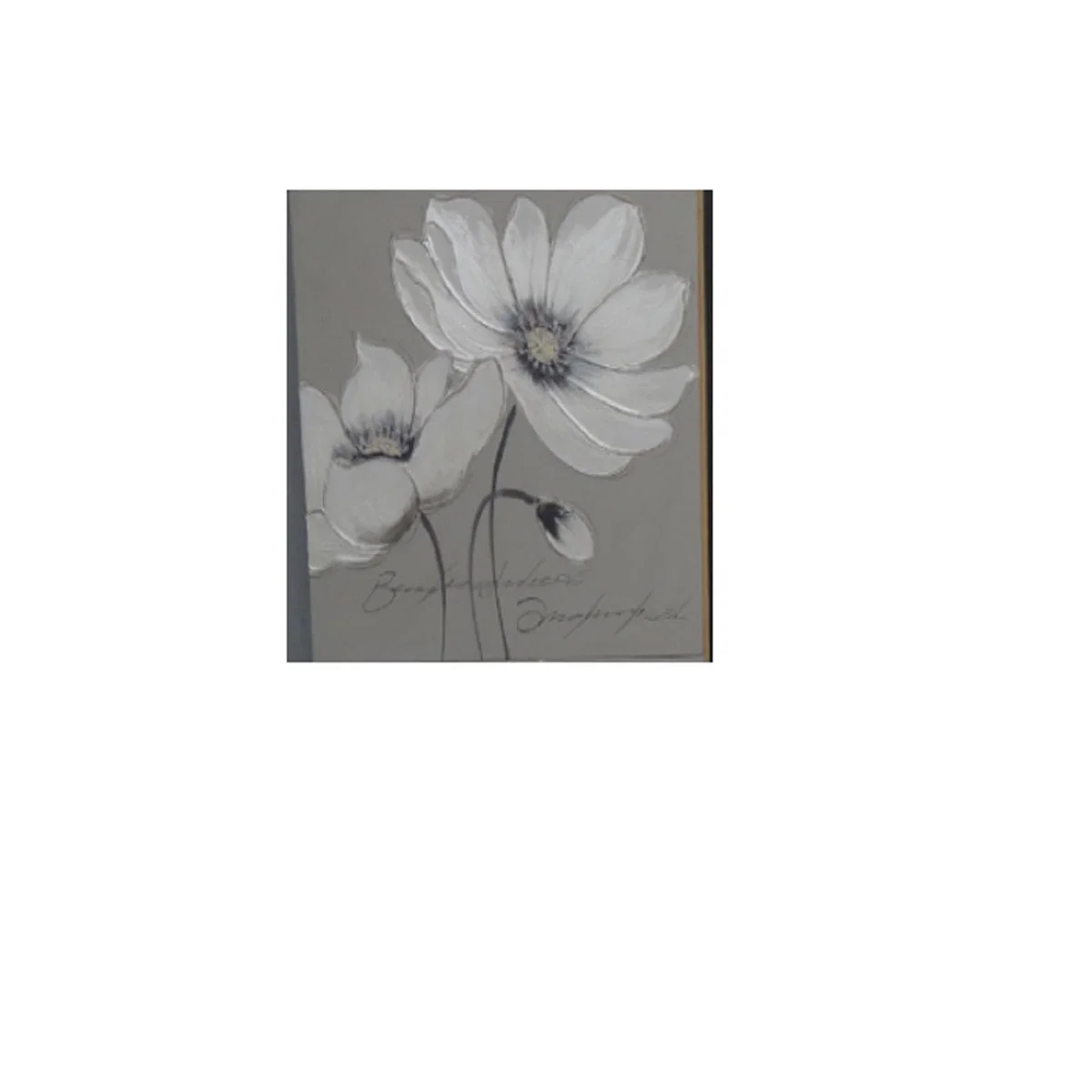 Hand Painted Pearlescent Floral Canvas – image 2