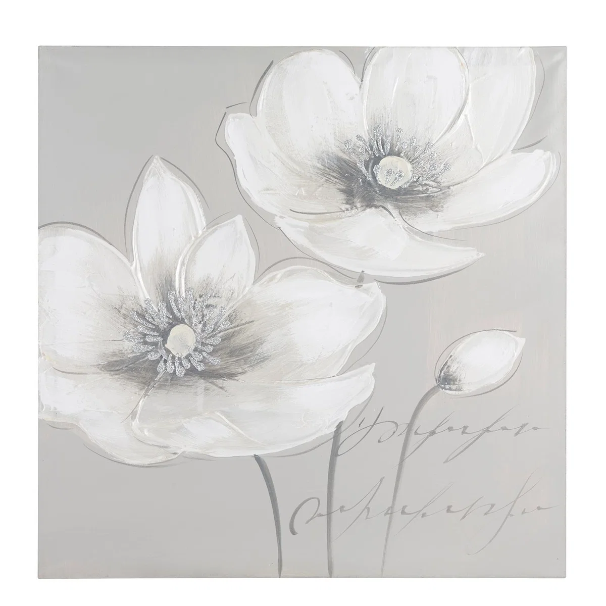 Hand Painted Pearlescent Floral Canvas – image 3