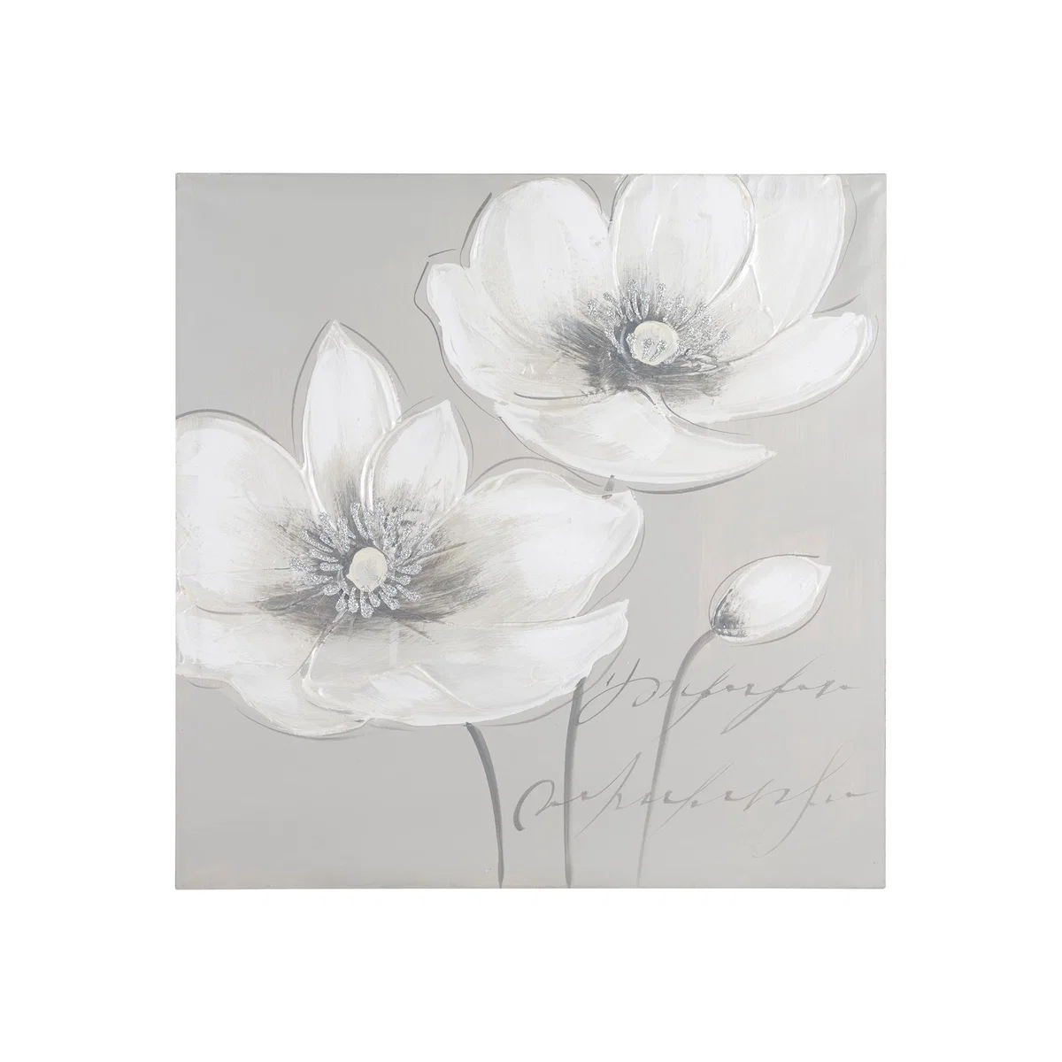 Hand Painted Pearlescent Floral Canvas – image 1