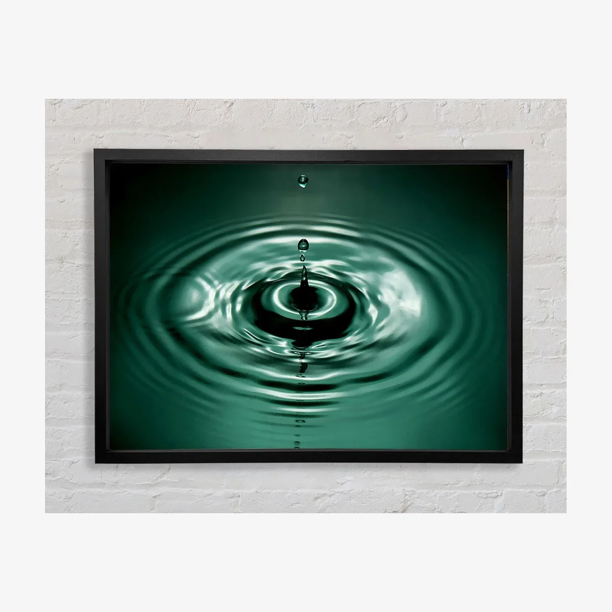 Splash Emerald Framed Print Abstract Prints - Black