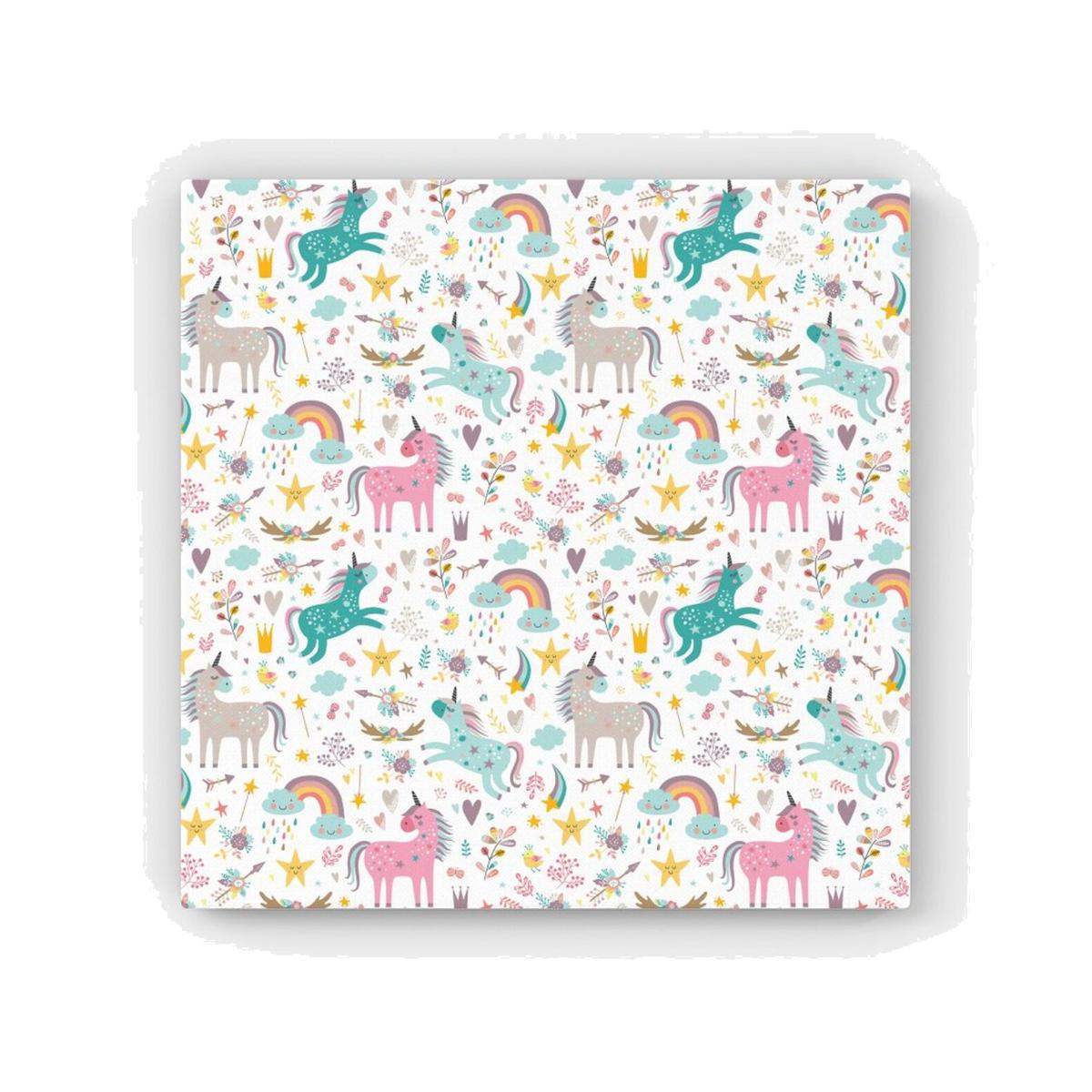 Unicorn And Rainbows HD Metal Print - Blue / 56cm