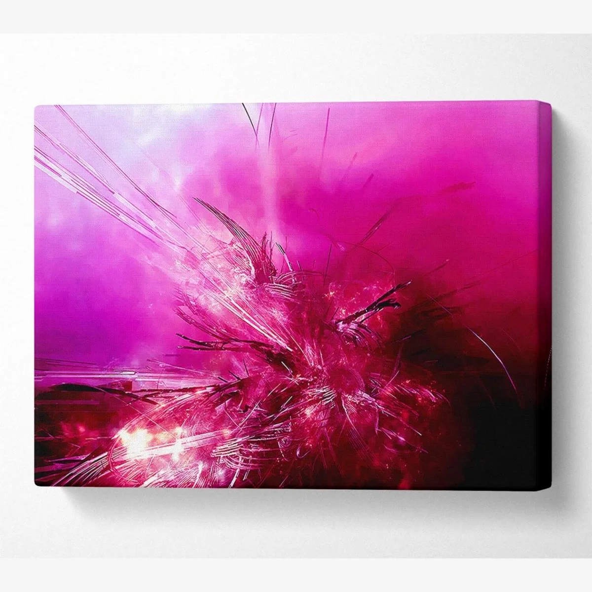 Pink Fury Canvas Print Wall Art - Yellow / 66.04cm – image 1