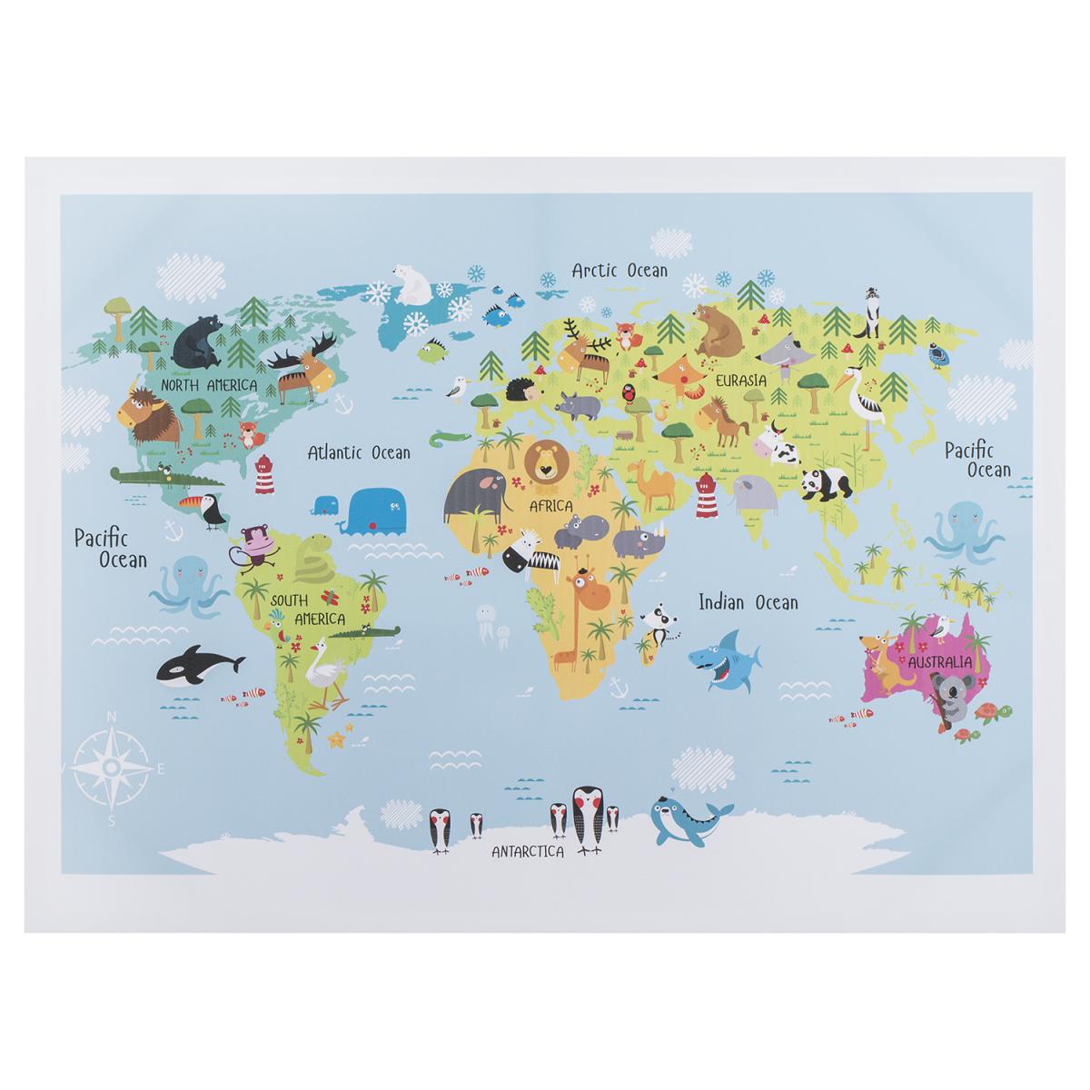 Illustrated Animal Map Canvas – image 2