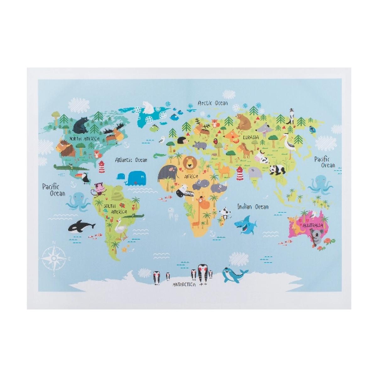 Illustrated Animal Map Canvas – image 1