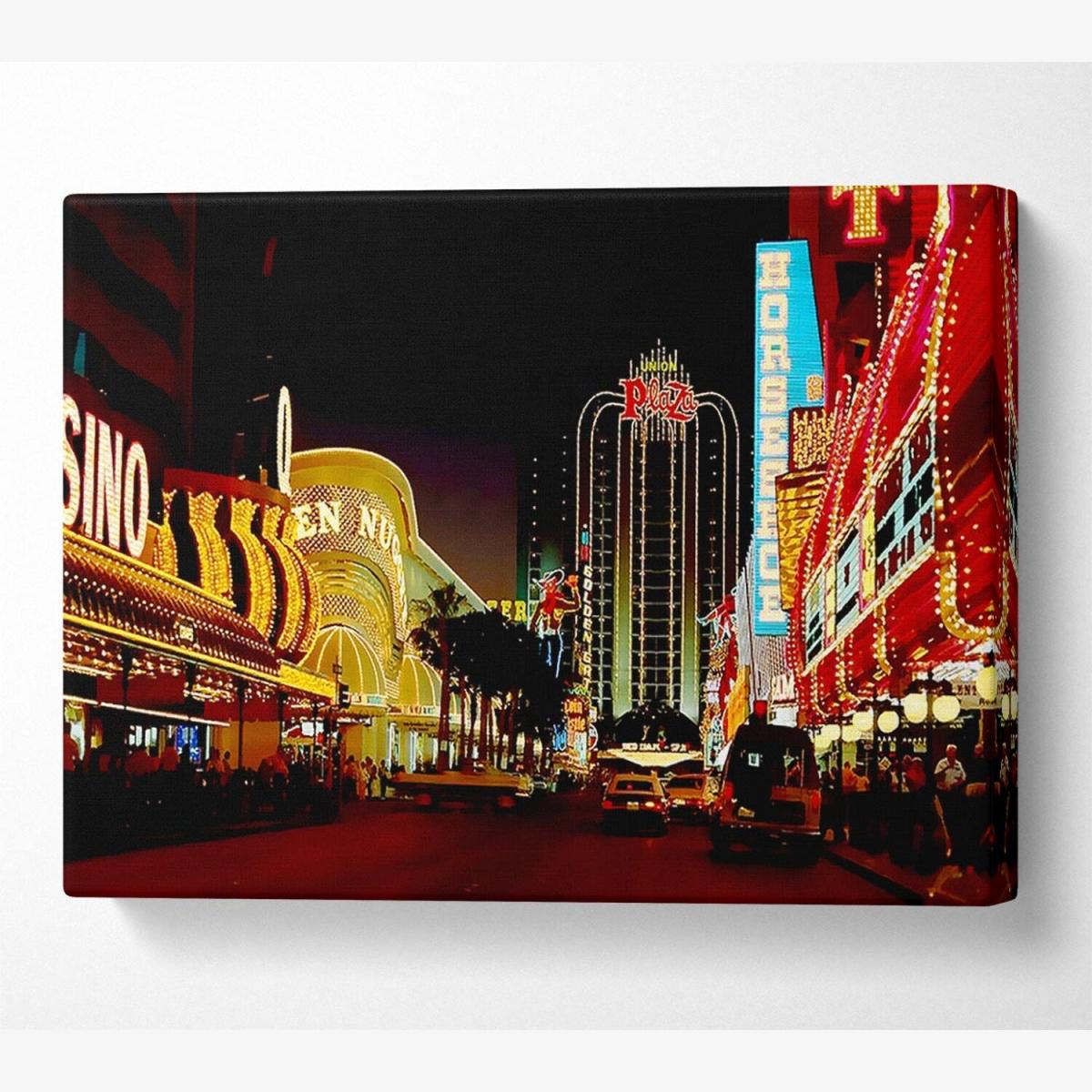 Las Vegas Strip Casino Heaven Canvas Print Wall Art - Yellow / 35.56cm – image 1