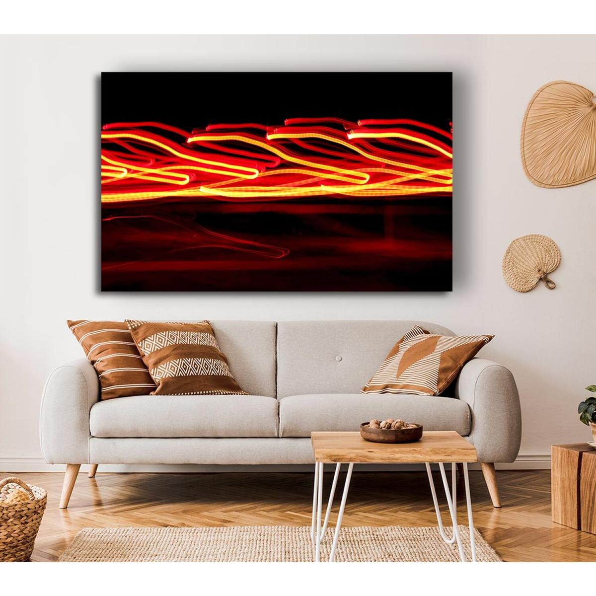 Red Light Beams Canvas Print Wall Art - Yellow / 66.04cm – image 3