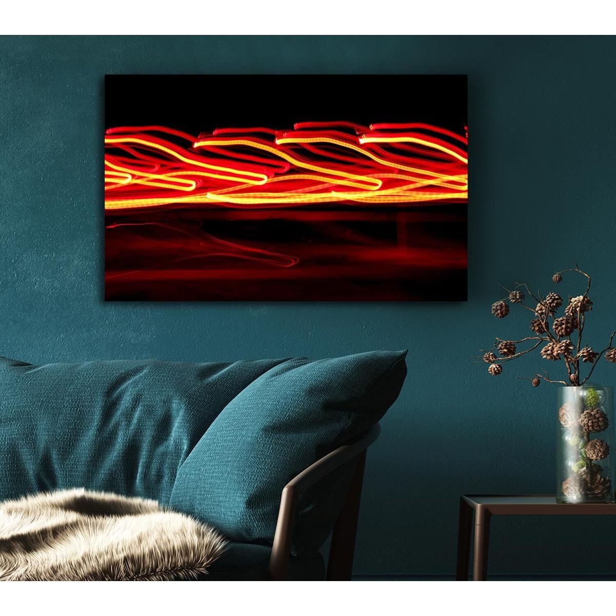 Red Light Beams Canvas Print Wall Art - Yellow / 66.04cm – image 4