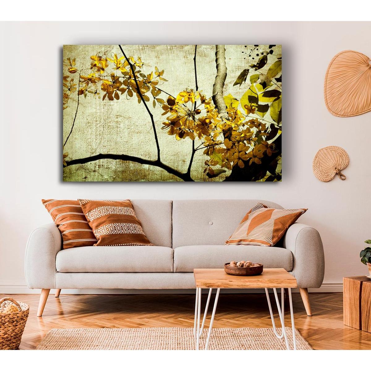 The Golden Winter Leaves Canvas Print Wall Art - Yellow / 81.28cm – image 4