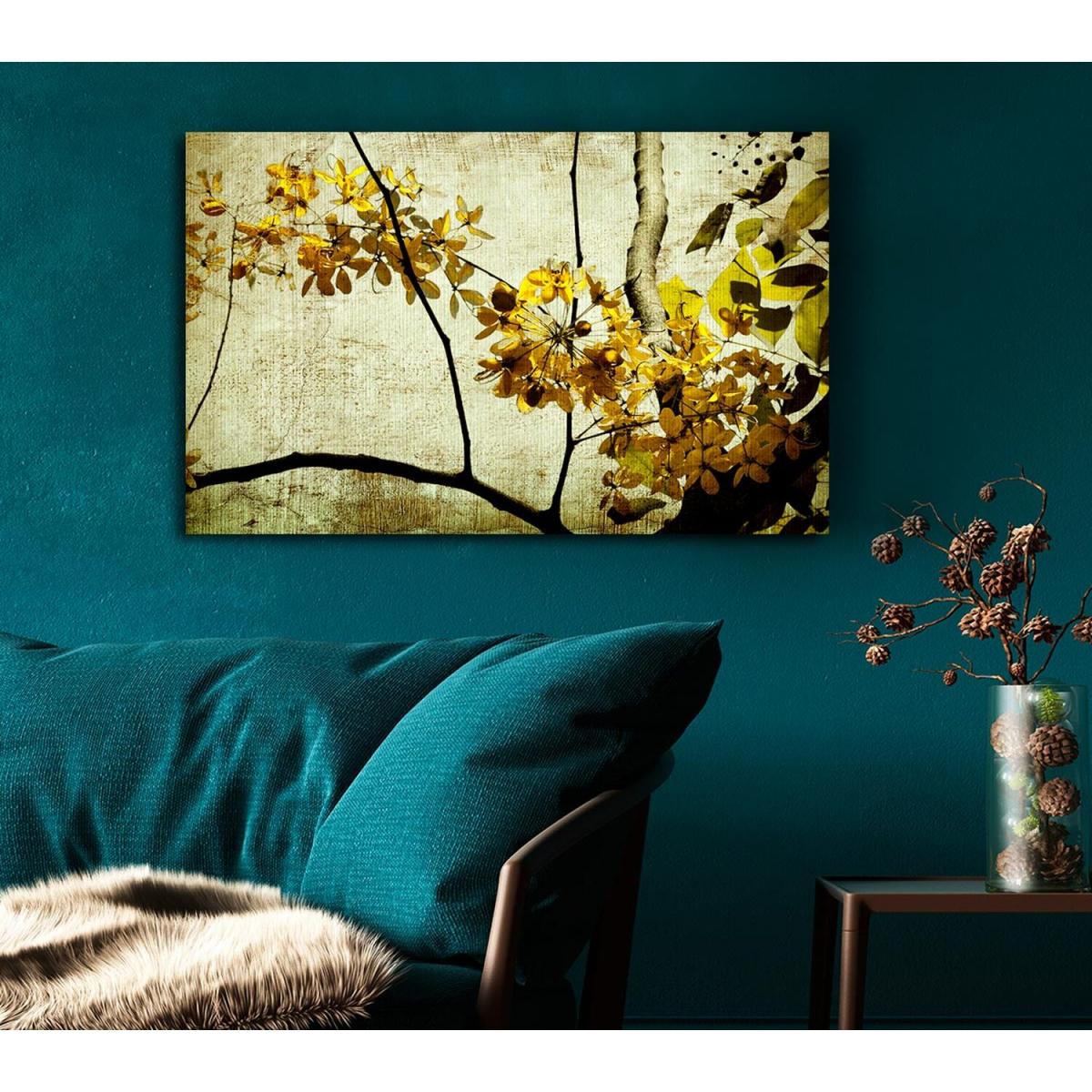 The Golden Winter Leaves Canvas Print Wall Art - Yellow / 81.28cm – image 5