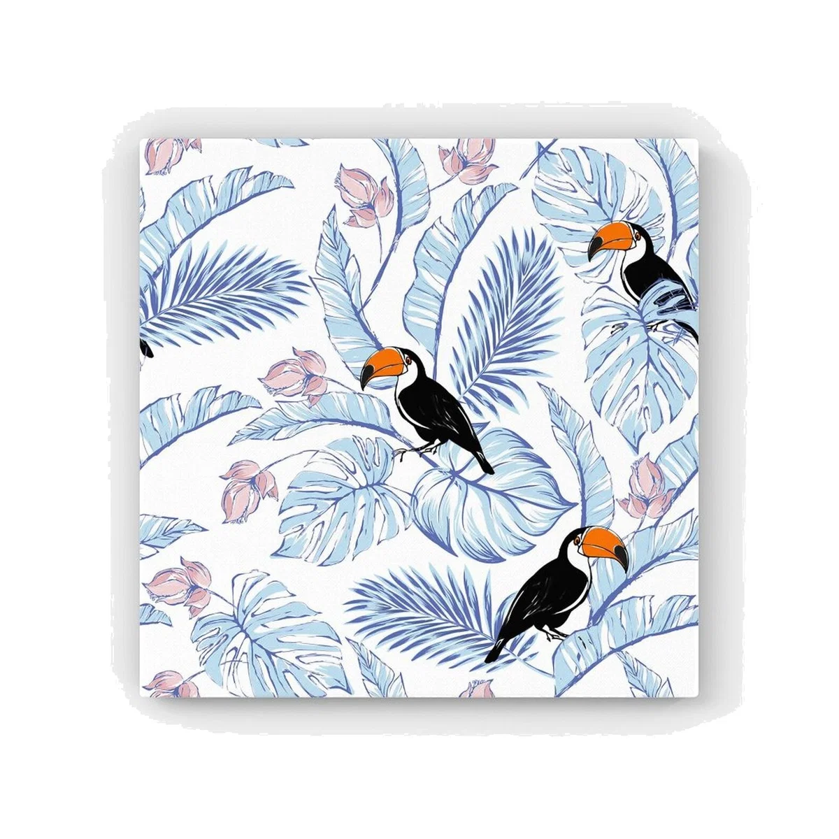 Tropical Toucan Canvas Print - Blue / 25.4cm