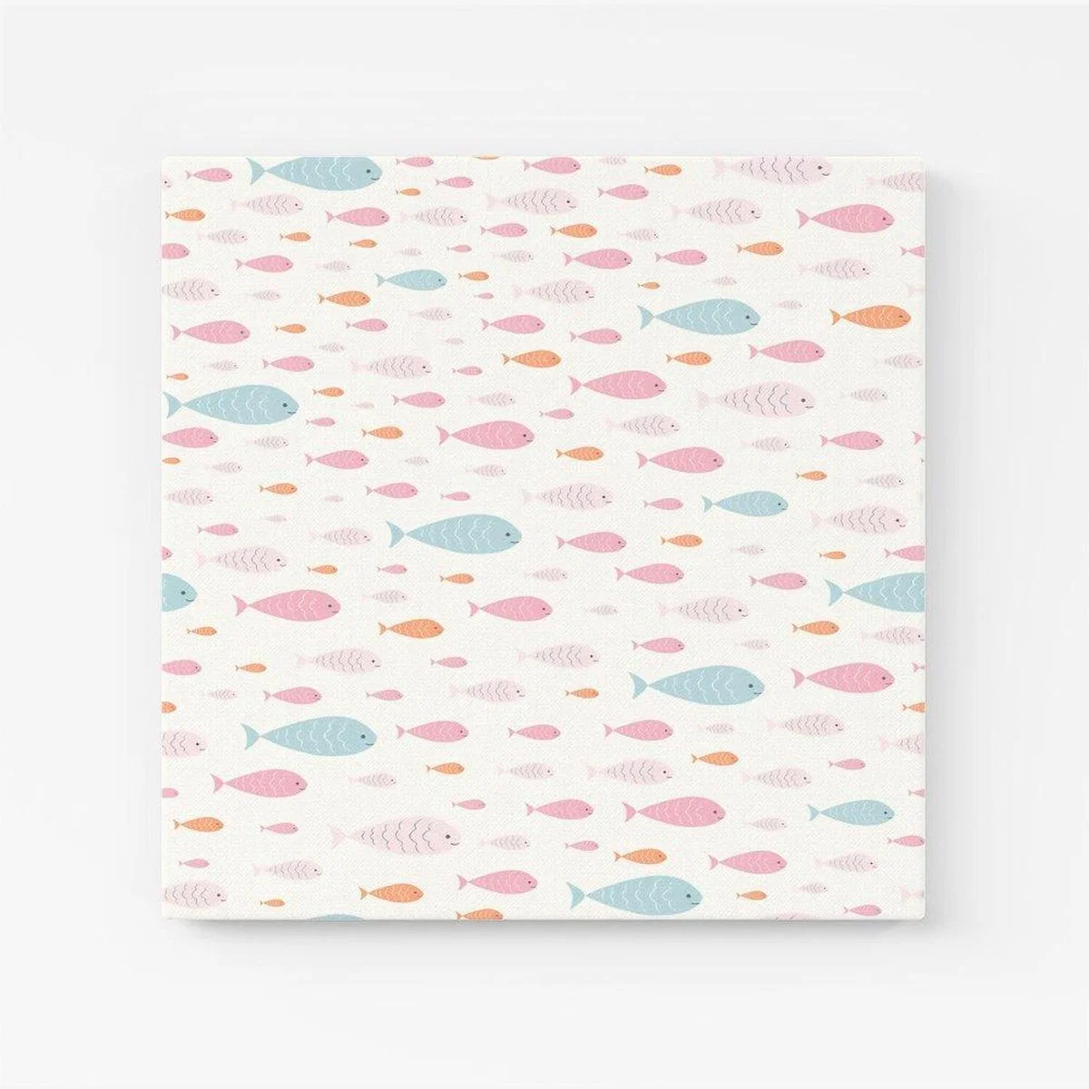 Hand Drawn Swimming Fish Canvas Print - Blue / Medium – image 1