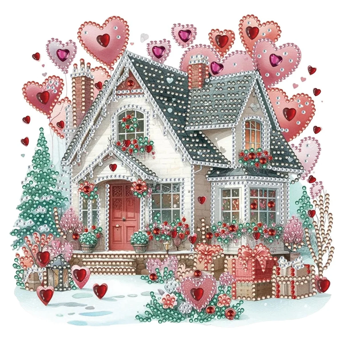 Magical Love Hearts House Diamond Art Painting - Multi – image 5