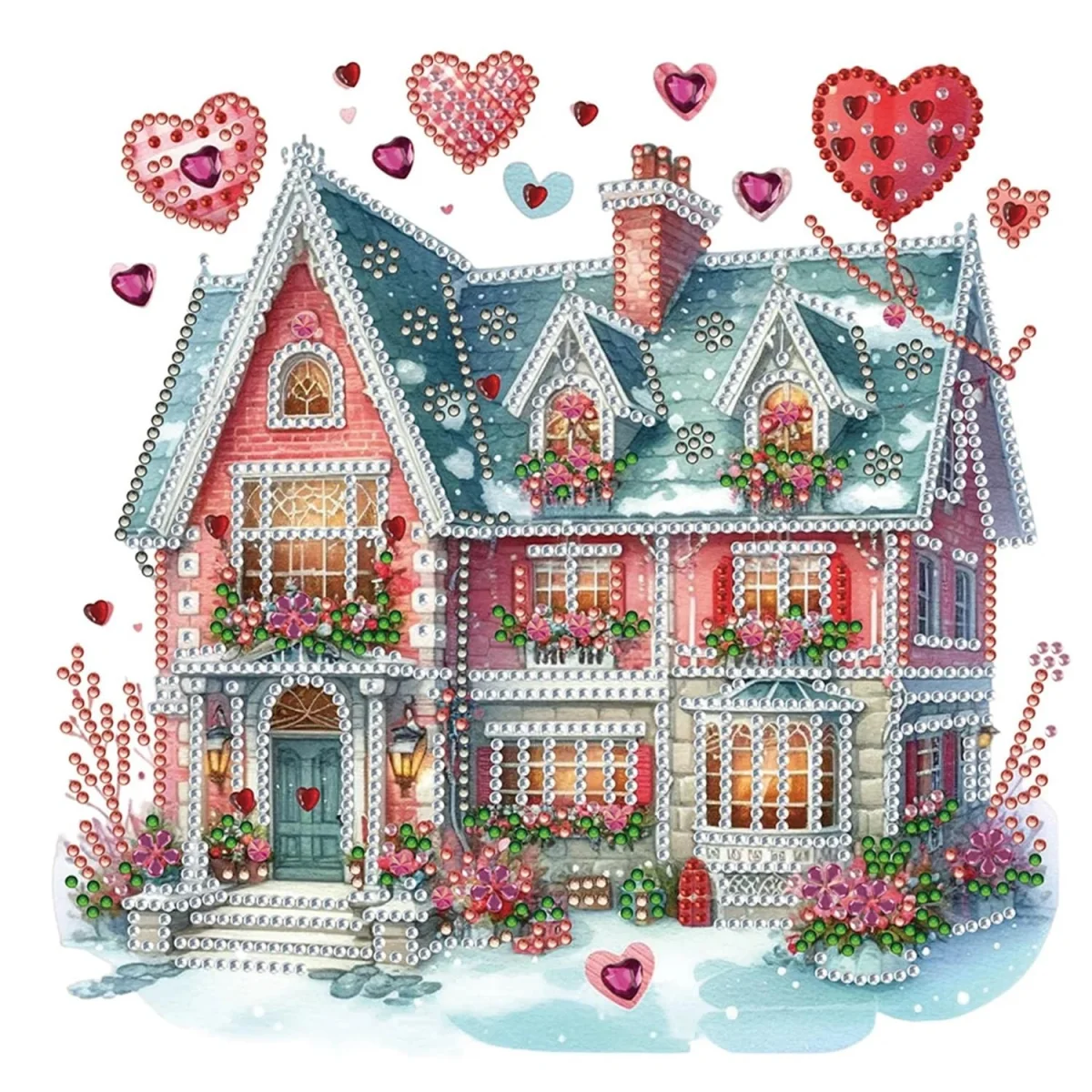 Magical Love Hearts House Diamond Art Painting - Multi – image 6