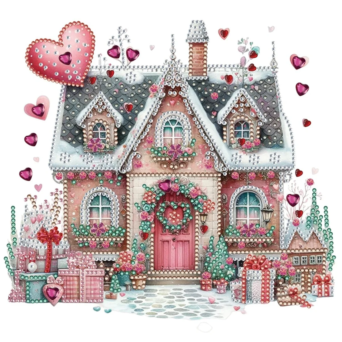 Magical Love Hearts House Diamond Art Painting - Multi – image 8