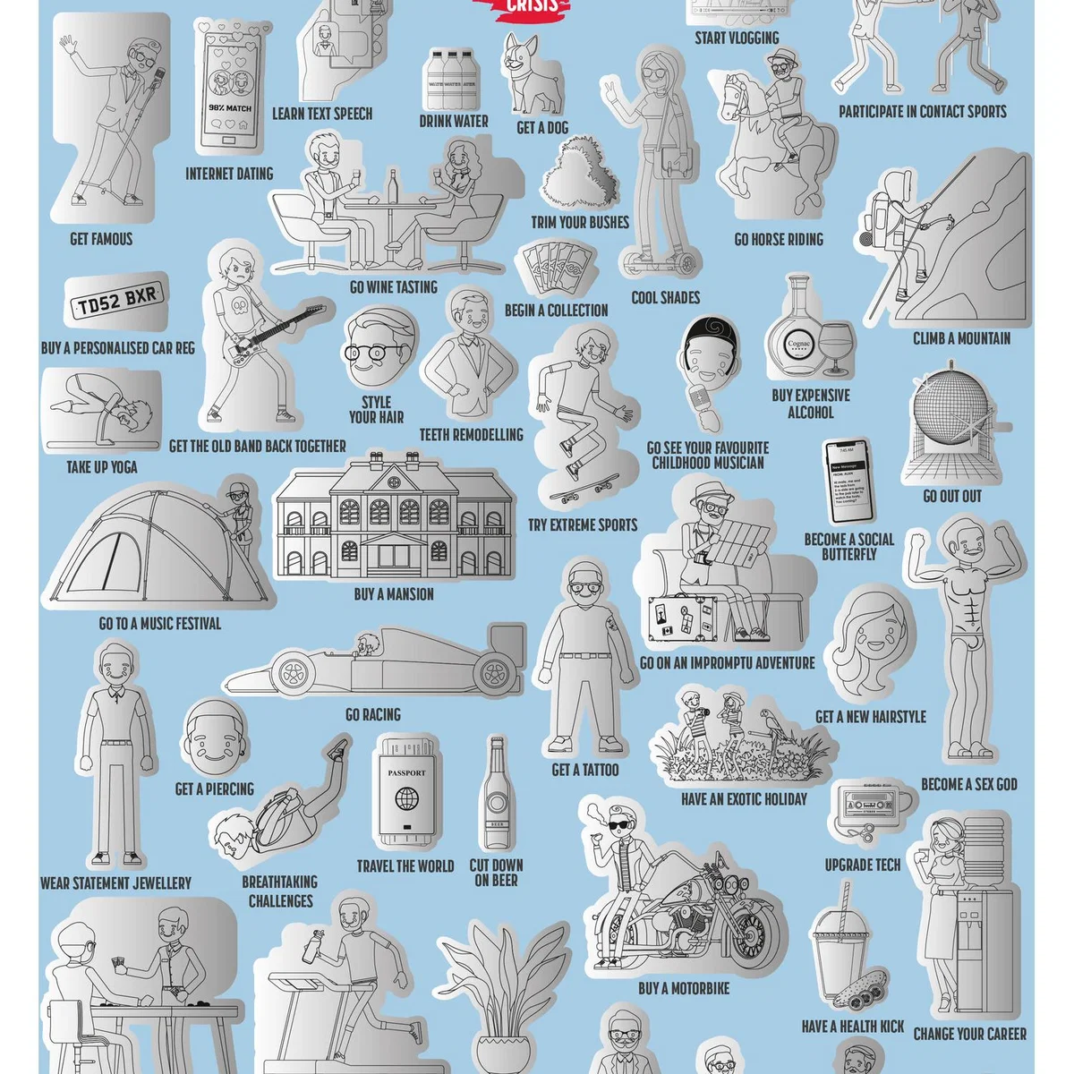 Scratch Off Midlife Crisis Activities Poster - Blue – image 4
