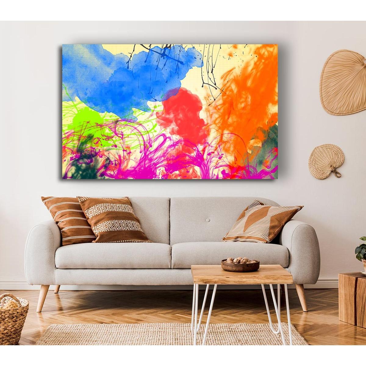 Colourful Clouds In The Garden Canvas Print Wall Art - Yellow / 81.28cm – image 4