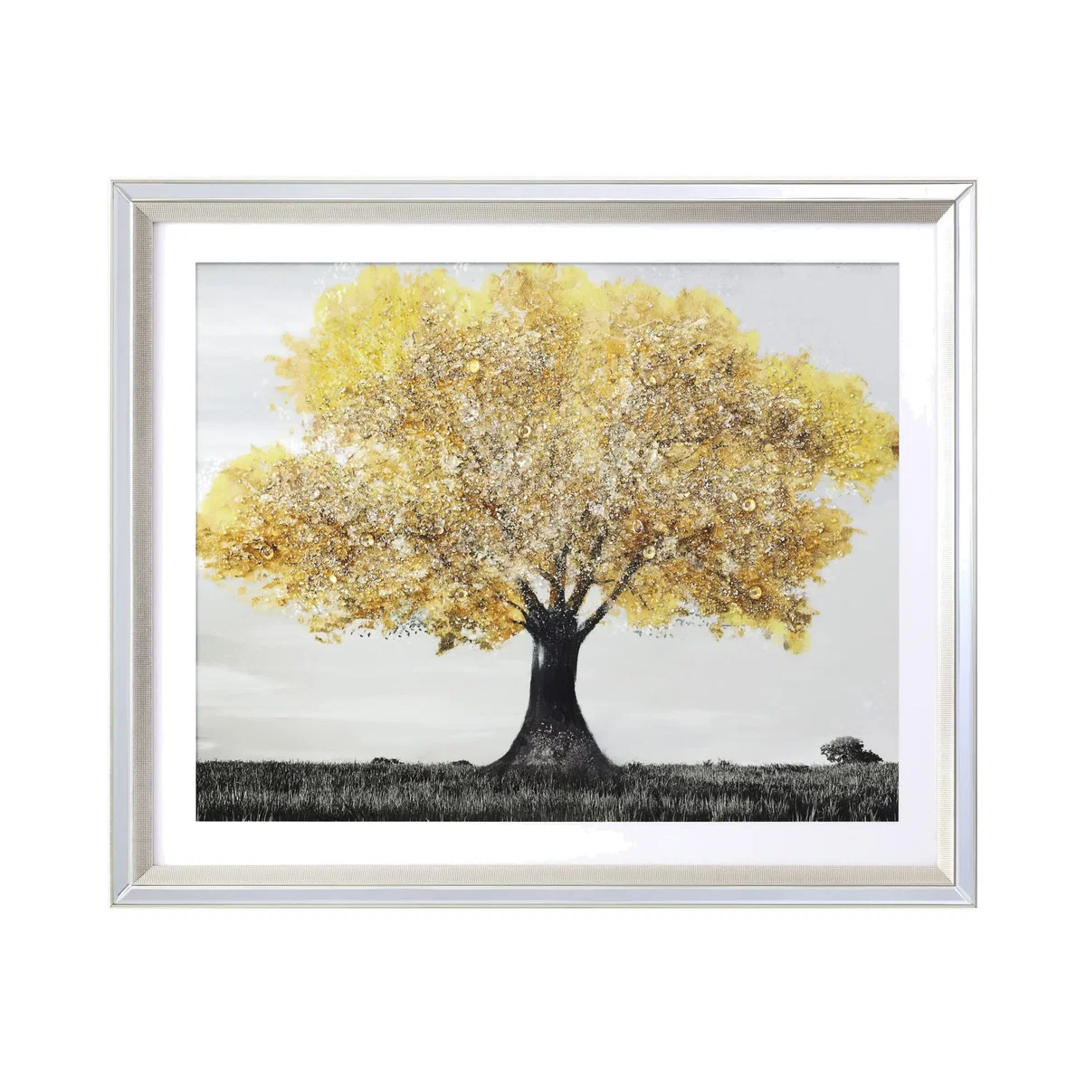 Mustard Oak Tree Embellished Wall Art – image 1