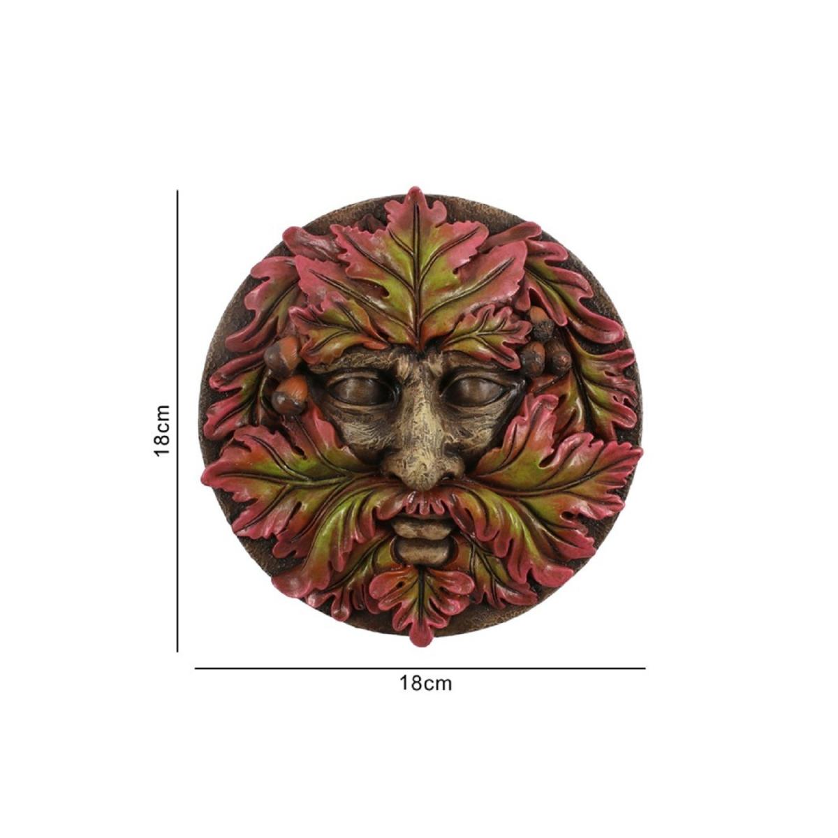 Spirit of Equinox Green Man Round Face Plaque - Multicolour – image 2