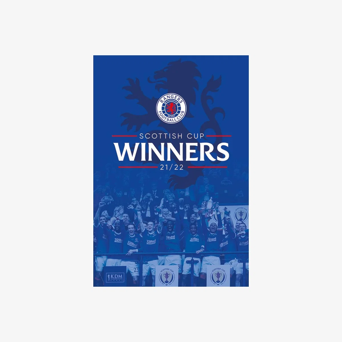 Rangers FC Scottish Cup Winners Poster - Blue/White