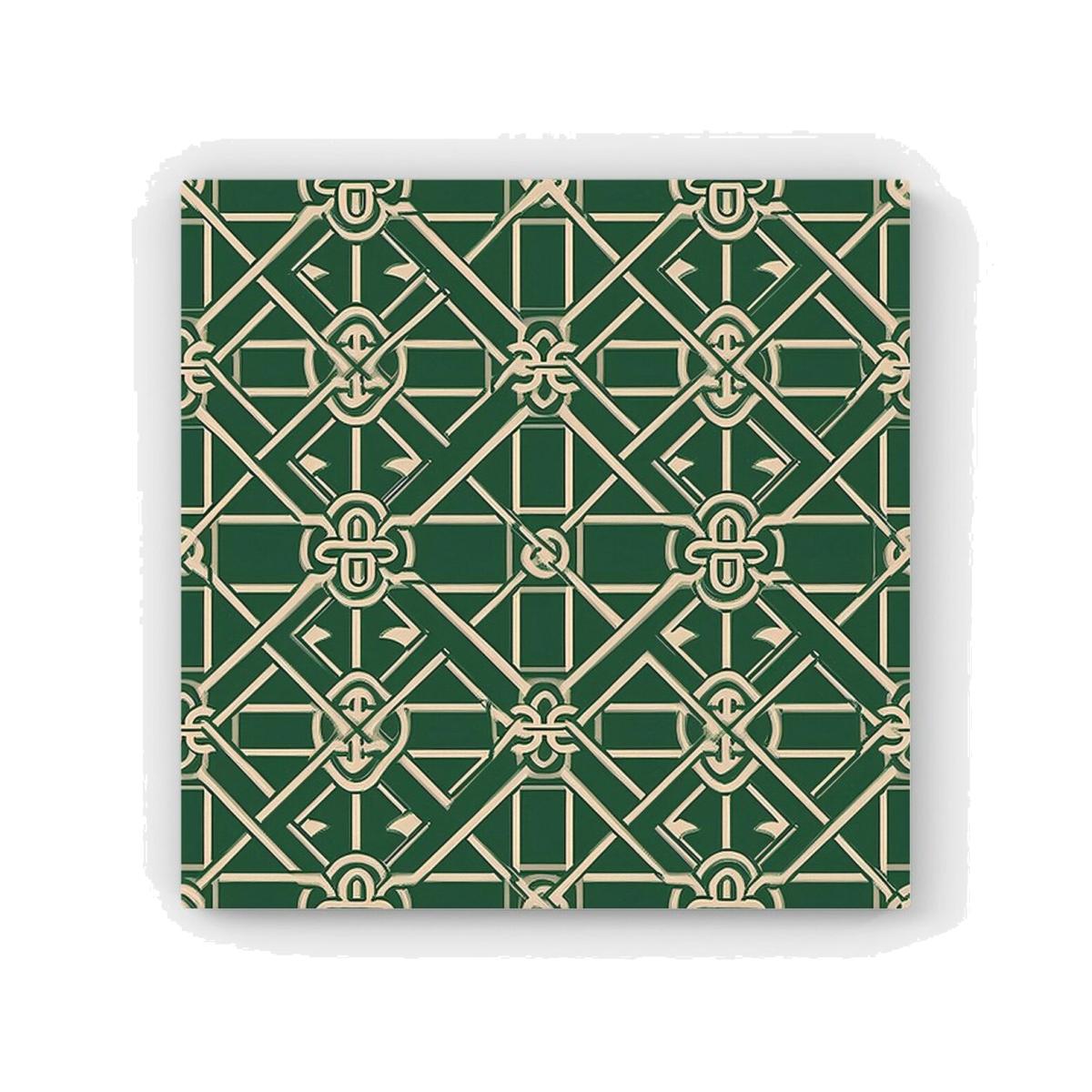 Green Lattice Design Canvas Print - Green / 40.6cm