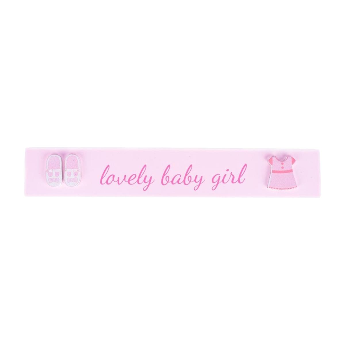 Baby Girl Mantel Plaque - Pink