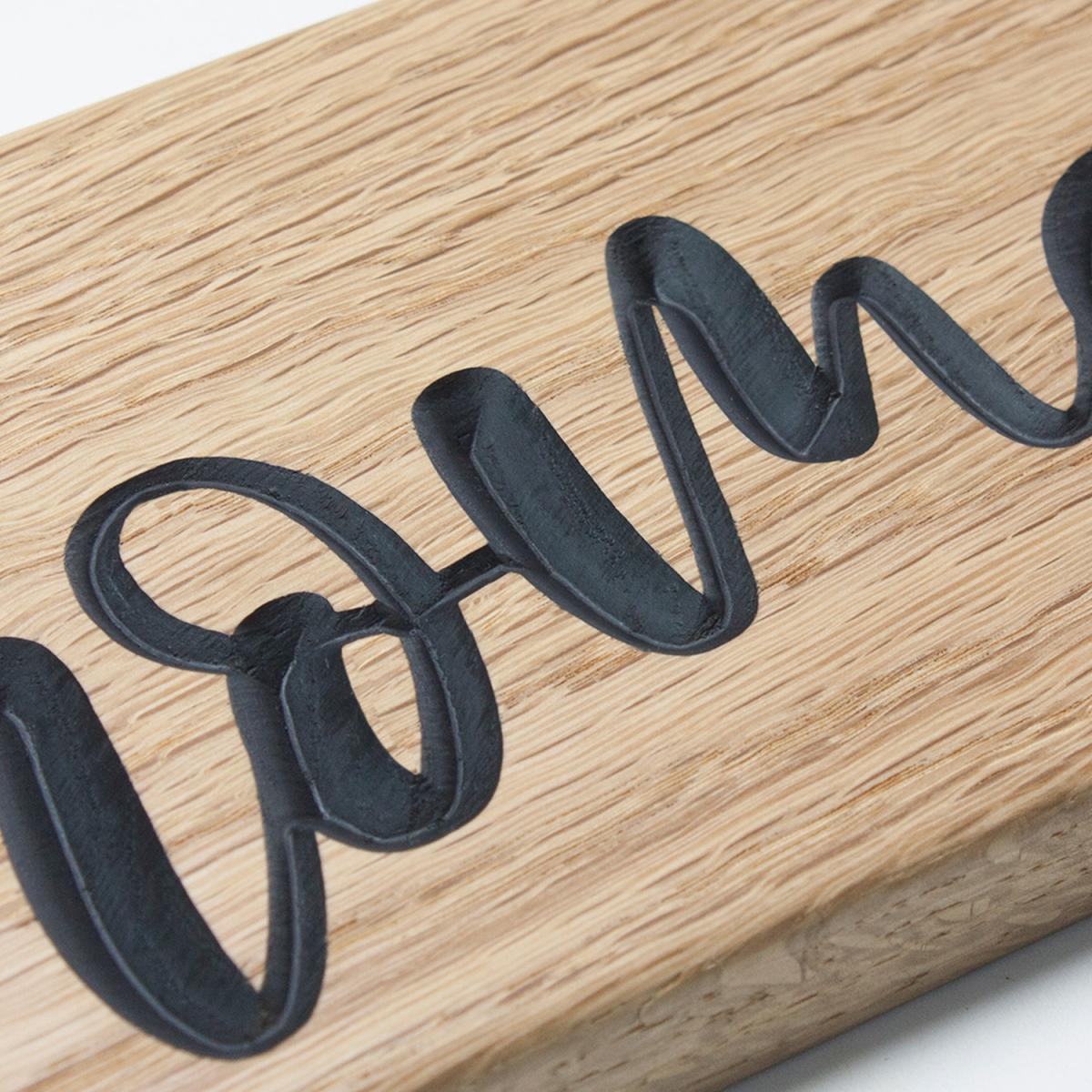 Engraved Oak Home Sign - Neutral – image 2