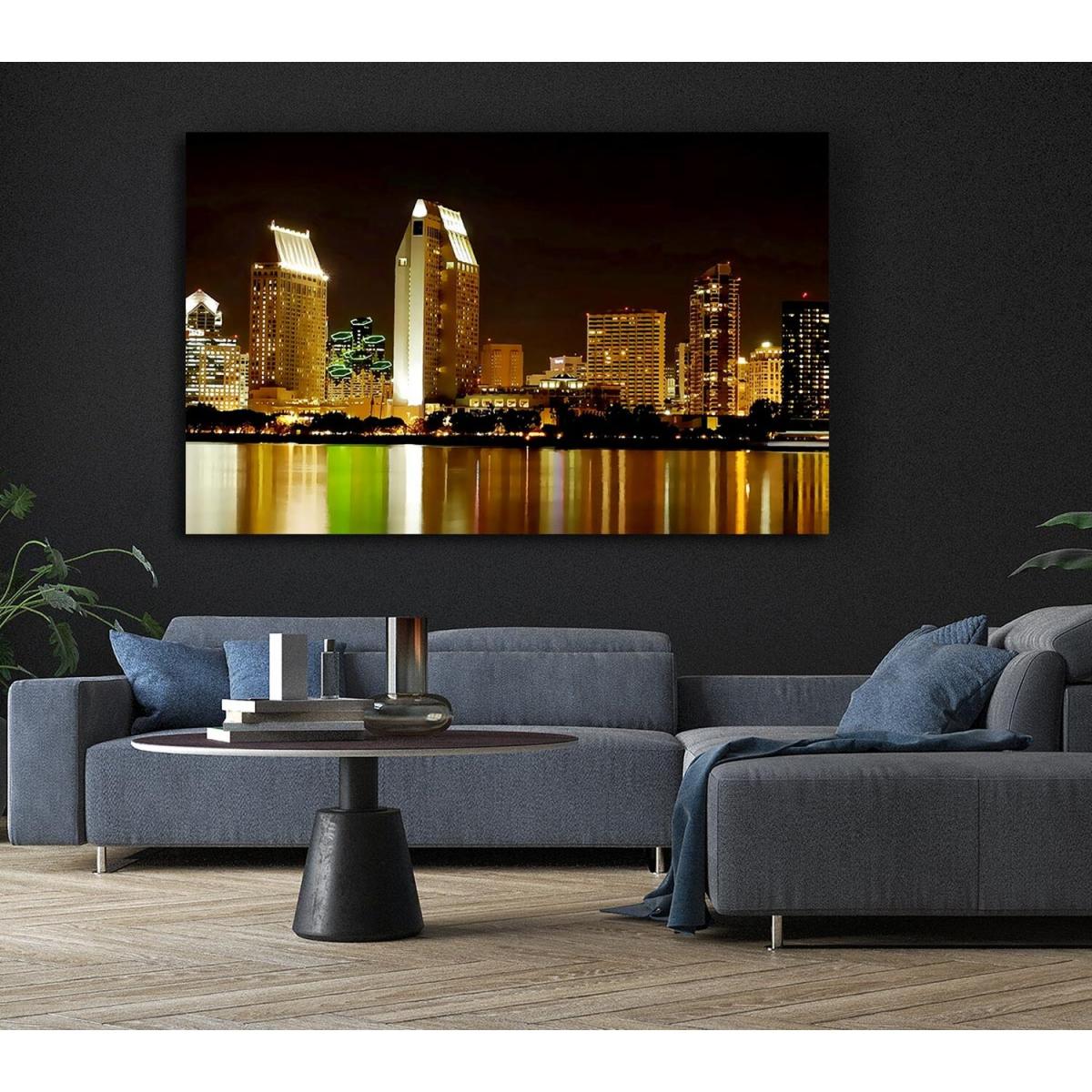 Hong Kong Golden Lights Canvas Print Wall Art - Yellow / 35.56cm – image 6