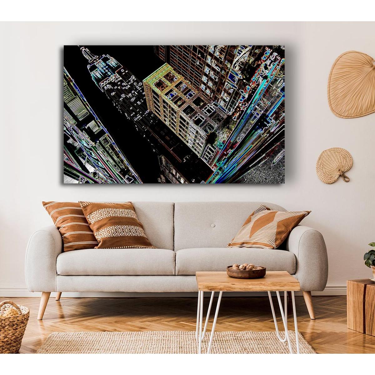 New York 5Th Ave Empire State Canvas Print Wall Art - Yellow / 81.28cm – image 4