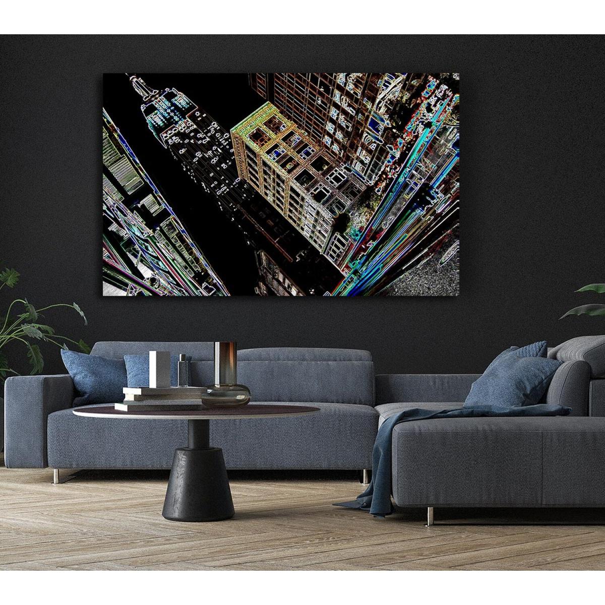 New York 5Th Ave Empire State Canvas Print Wall Art - Yellow / 81.28cm – image 6