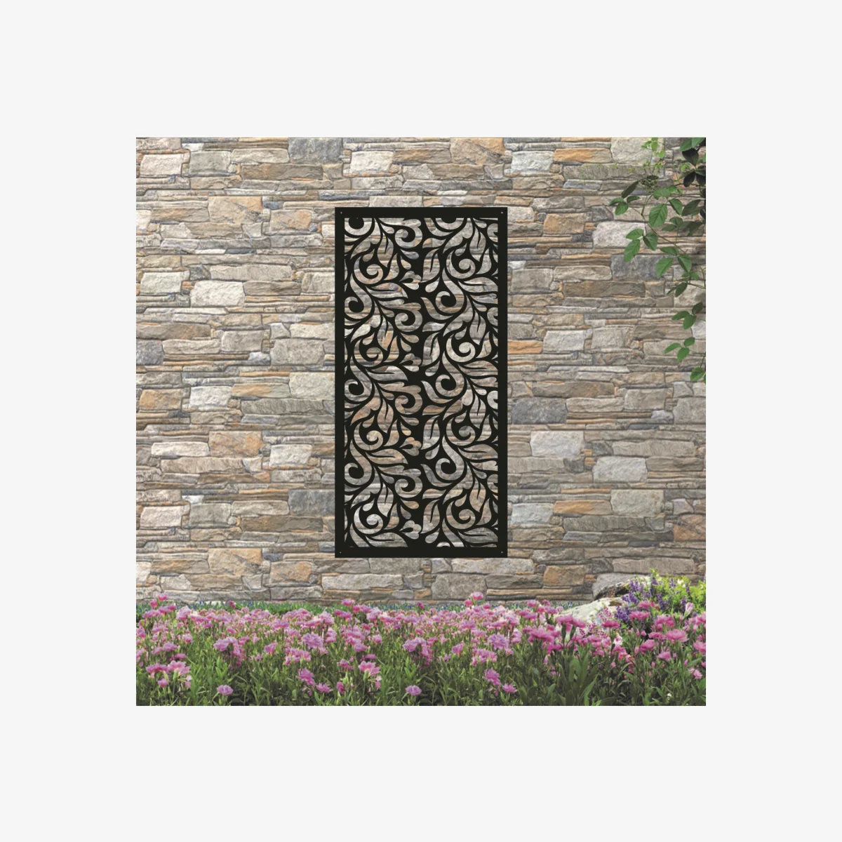 Dragon Herb Screen Metal Wall Art - Black