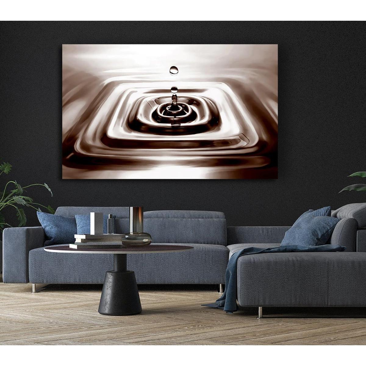 Square Water Droplet Brown Canvas Print Wall Art - Yellow / 35.56cm – image 5