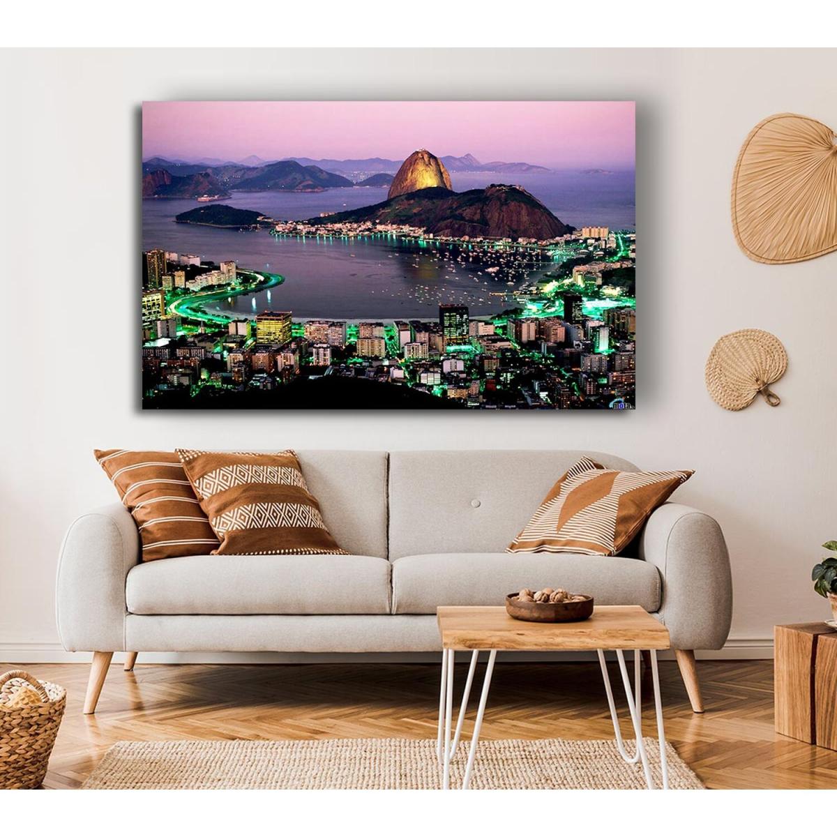 City Harbour Rush Hour Canvas Print Wall Art - Yellow / 81.28cm – image 3