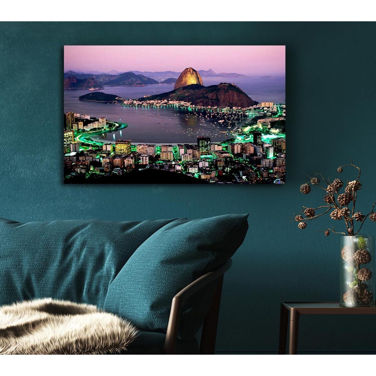 City Harbour Rush Hour Canvas Print Wall Art - Yellow / 81.28cm – image 4