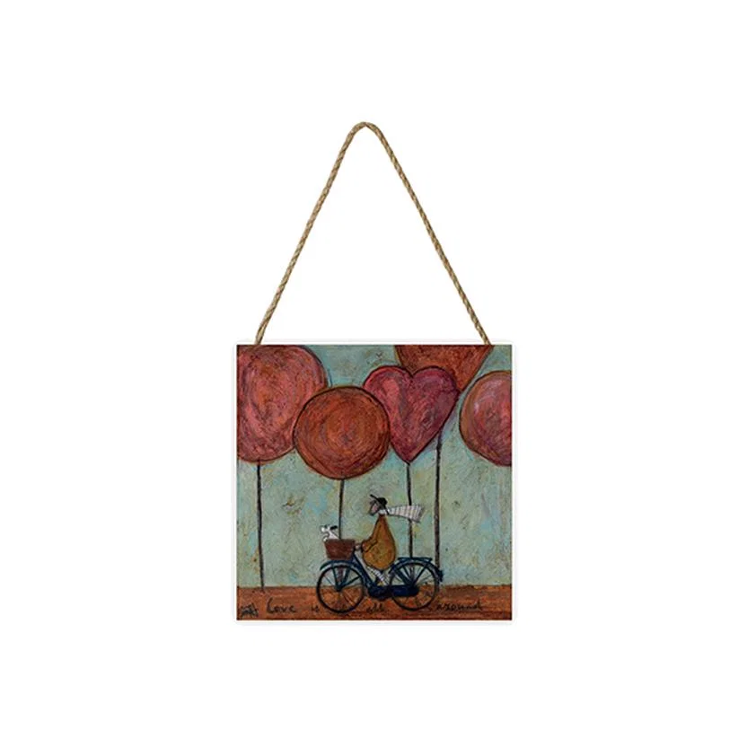 Sam Toft (Love Is All Around) Wooden Block - White