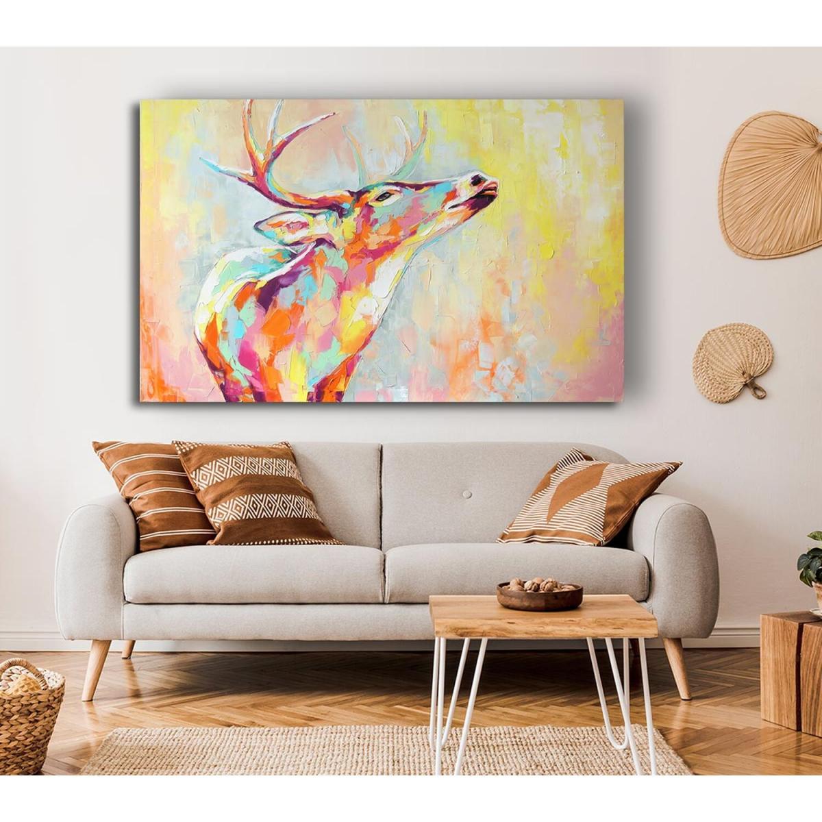 The Stag Looking Ahead - Yellow / Extra Large 32 x 48 – image 3