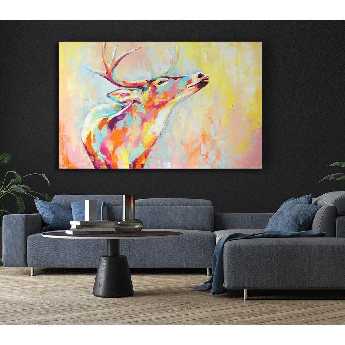 The Stag Looking Ahead - Yellow / Extra Large 32 x 48 – image 4