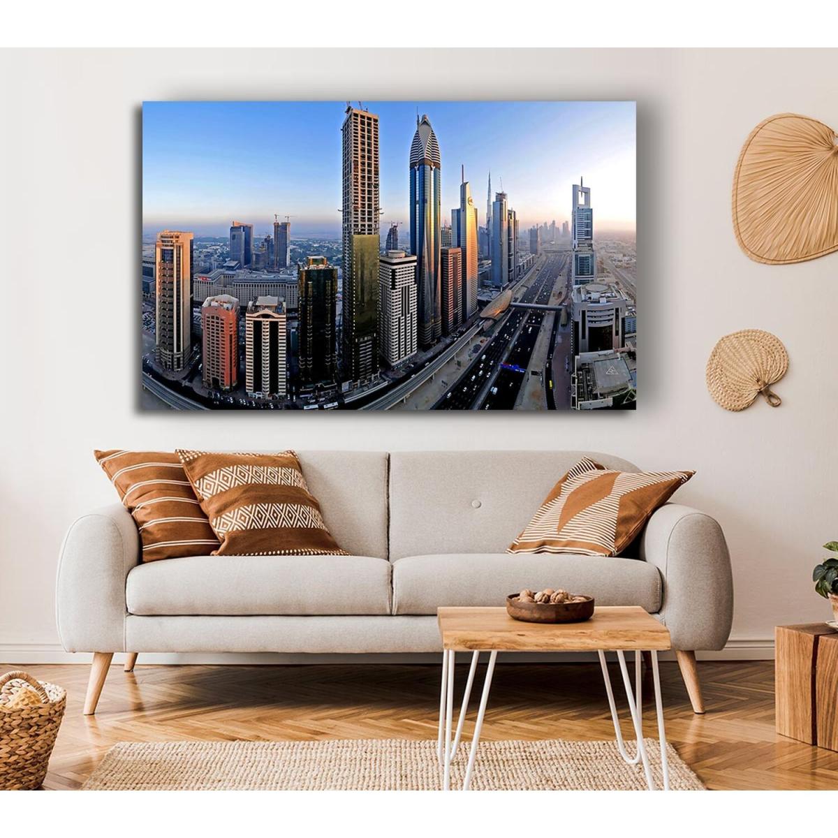 Downtown Dubai Canvas Print Wall Art - Yellow / 66.04cm – image 4