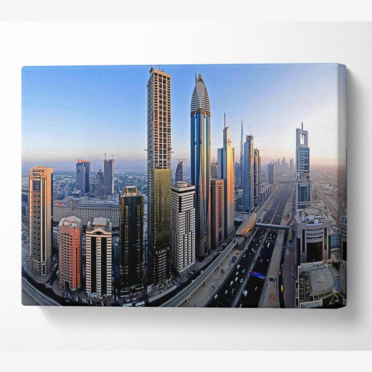 Downtown Dubai Canvas Print Wall Art - Yellow / 66.04cm – image 1