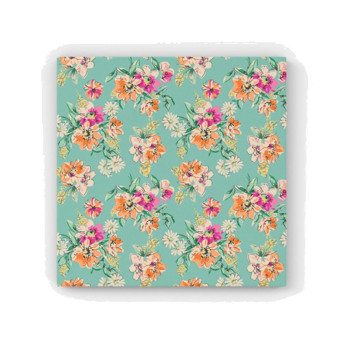 Bright Flower Sketch HD Metal Print - Green / 56cm