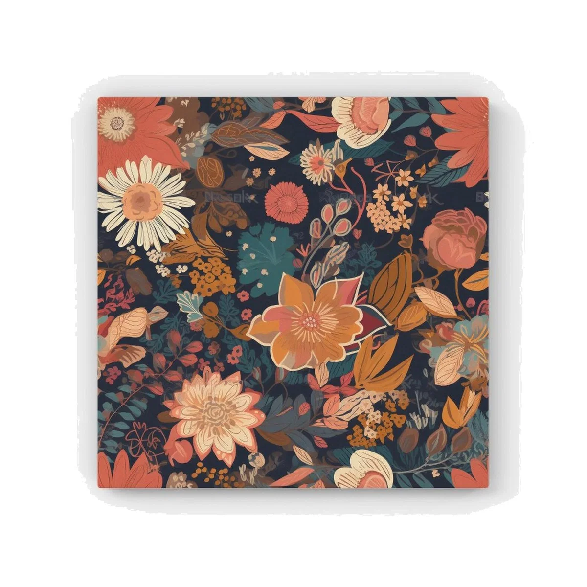 Boho Chic Flower Canvas Print - Orange / 40.6cm