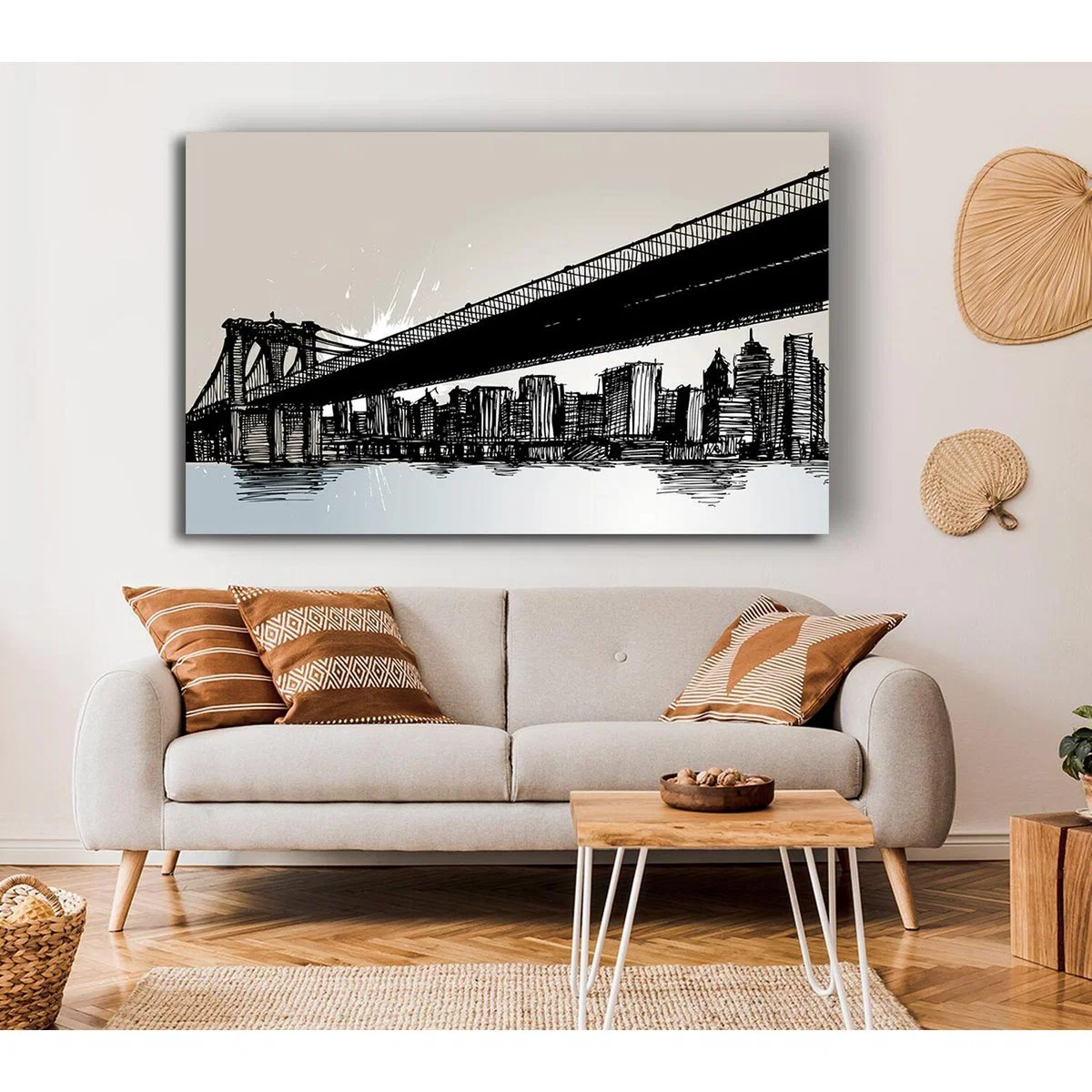 Abstract New York City Canvas Print Wall Art - Yellow / 81.28cm – image 4