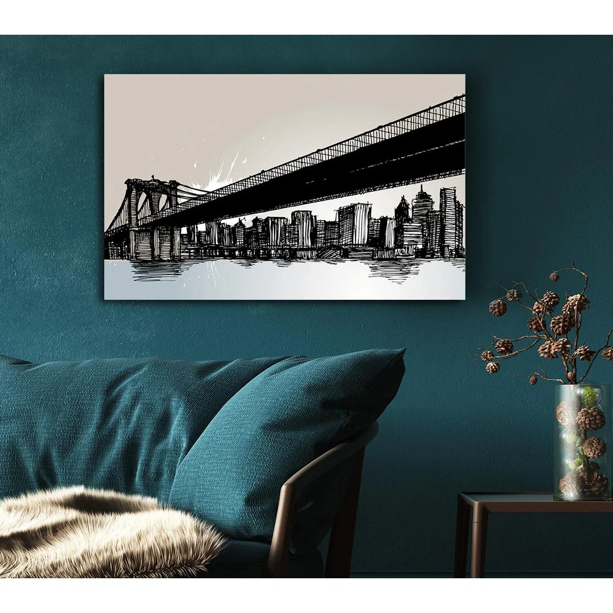 Abstract New York City Canvas Print Wall Art - Yellow / 81.28cm – image 5