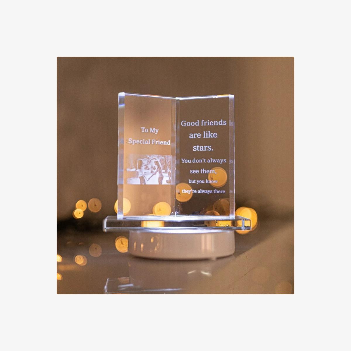 Special Friend Glass Plaque With Gift Box - Clear
