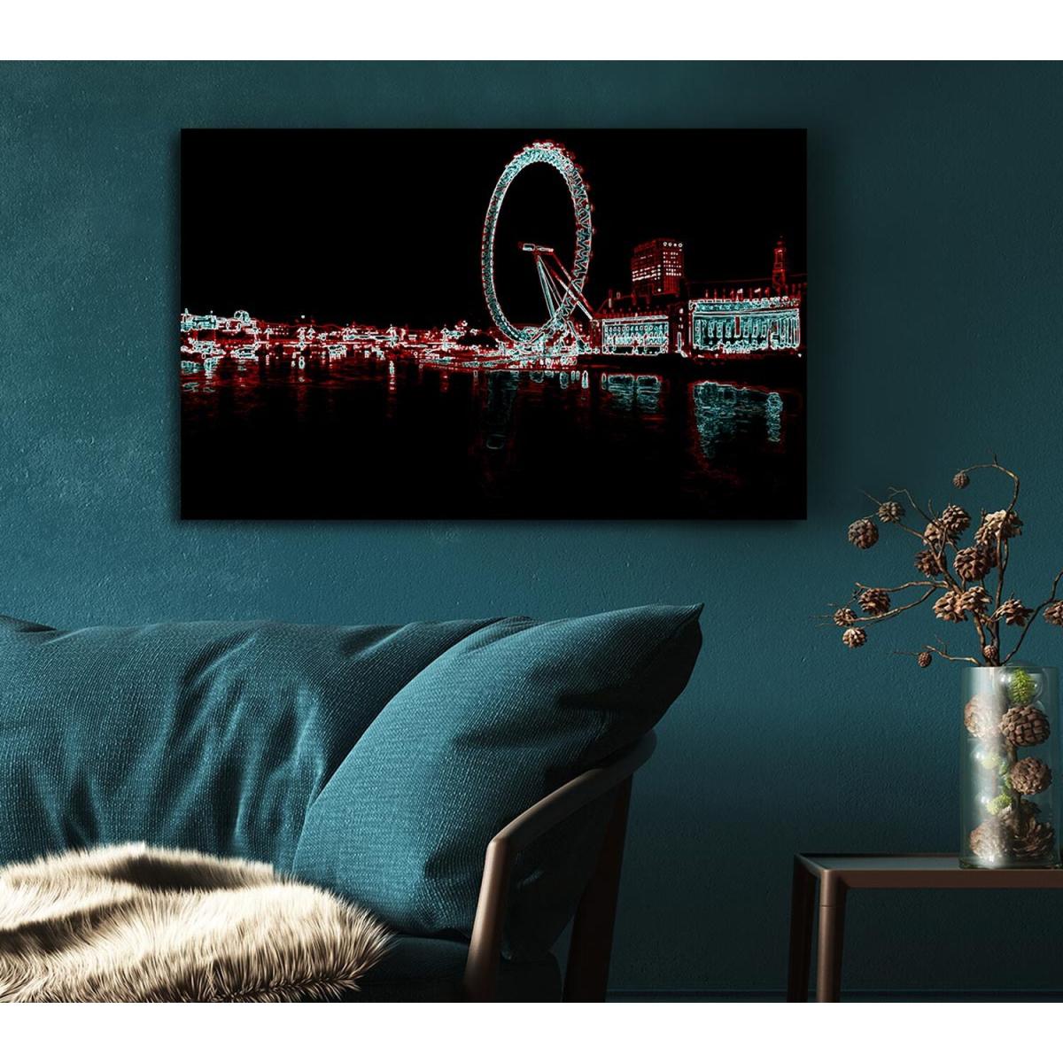 London Thames London Eye Canvas Print Wall Art - Yellow / 50.8cm – image 4